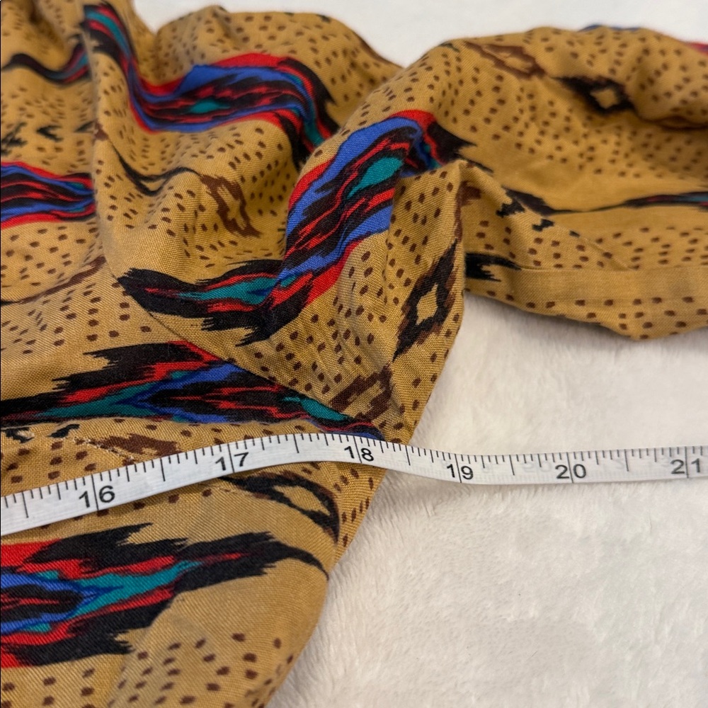 Freeway Mustard Yellow Aztec Print Mini Dress with Blue and Pink Accents - Picture 6 of 9
